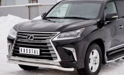 13 999 р. Защита переднего бампера (Ø63 мм, нержавейка) Russtal Lexus LX450d J200 2-ой рестайлинг (2015-2022)  с доставкой в г. Новочеркасск. Увеличить фотографию 4