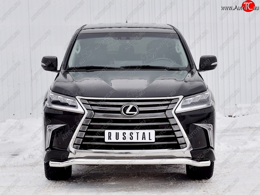 13 999 р. Защита переднего бампера (Ø63 мм, нержавейка) Russtal Lexus LX450d J200 2-ой рестайлинг (2015-2022)  с доставкой в г. Новочеркасск