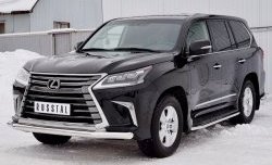 14 599 р. Защита переднего бампера (Ø76 мм, нержавейка) Russtal Lexus LX450d J200 2-ой рестайлинг (2015-2022)  с доставкой в г. Новочеркасск. Увеличить фотографию 2