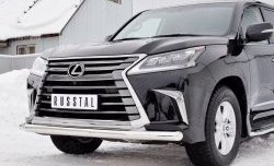 14 599 р. Защита переднего бампера (Ø76 мм, нержавейка) Russtal Lexus LX450d J200 2-ой рестайлинг (2015-2022)  с доставкой в г. Новочеркасск. Увеличить фотографию 4