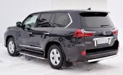 12 999 р. Защита заднего бампера (Ø63 мм, нержавейка, NOT F-SPORT/HERITAGE) Russtal Lexus LX450d J200 2-ой рестайлинг (2015-2022)  с доставкой в г. Новочеркасск. Увеличить фотографию 2