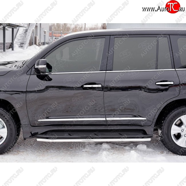 13 349 р. Защита порогов из круглой трубы диаметром 42 Russtal v3 Lexus LX570 J200 2-ой рестайлинг (2015-2022)  с доставкой в г. Новочеркасск