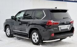 13 999 р. Защита заднего бампера (Ø63 мм уголки, нержавейка) Russtal Lexus LX450d J200 2-ой рестайлинг (2015-2022)  с доставкой в г. Новочеркасск. Увеличить фотографию 2