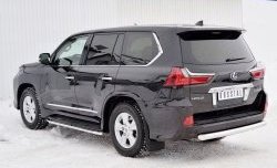 14 999 р. Защита заднего бампера (Ø76 мм, нержавейка, NOT F-SPORT/HERITAGE) Russtal Lexus LX570 J200 2-ой рестайлинг (2015-2022)  с доставкой в г. Новочеркасск. Увеличить фотографию 2