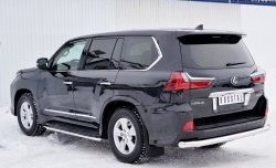 15 649 р. Защита заднего бампера (Ø76 мм, нержавейка) Russtal Lexus LX450d J200 2-ой рестайлинг (2015-2022)  с доставкой в г. Новочеркасск. Увеличить фотографию 2