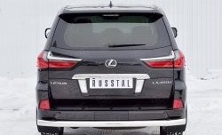 Защита заднего бампера (Ø76 мм, нержавейка) Russtal Lexus LX450d J200 2-ой рестайлинг (2015-2022)