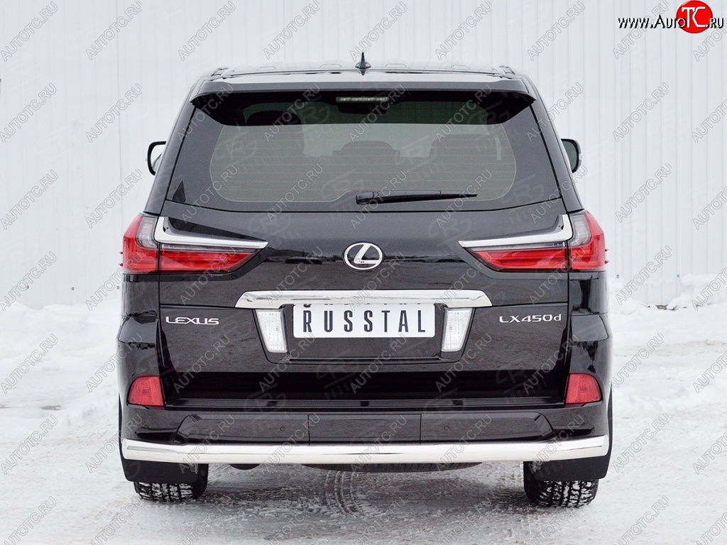 15 649 р. Защита заднего бампера (Ø76 мм, нержавейка) Russtal Lexus LX450d J200 2-ой рестайлинг (2015-2022)  с доставкой в г. Новочеркасск