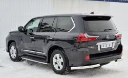 18 499 р. Защита заднего бампера (Ø76 мм уголки, нержавейка) Russtal Lexus LX450d J200 2-ой рестайлинг (2015-2022)  с доставкой в г. Новочеркасск. Увеличить фотографию 2