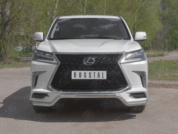 17 999 р. Защита переднего бампера (TRD Superior, волна, Ø 63 мм, нержавейка) Lexus LX570 J200 2-ой рестайлинг (2015-2022)  с доставкой в г. Новочеркасск. Увеличить фотографию 1