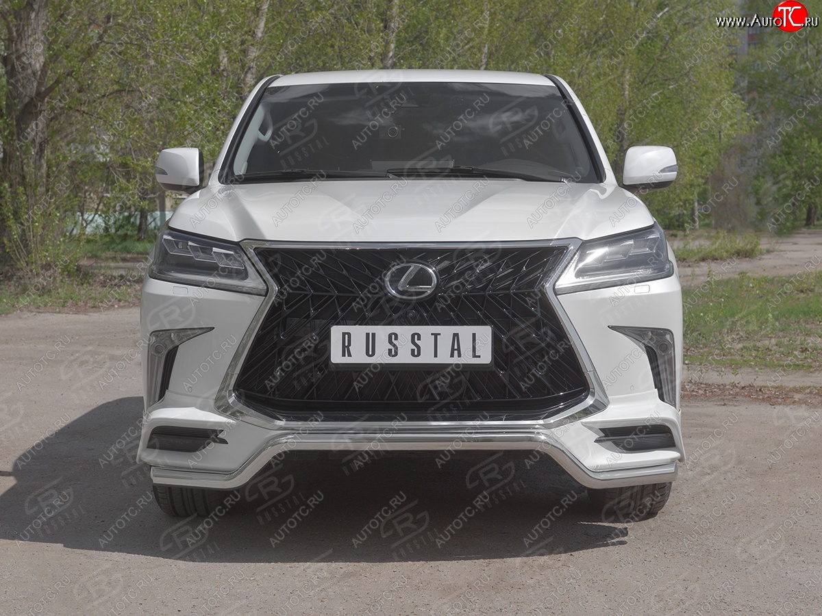 17 999 р. Защита переднего бампера (TRD Superior, волна, Ø 63 мм, нержавейка) Lexus LX570 J200 2-ой рестайлинг (2015-2022)  с доставкой в г. Новочеркасск