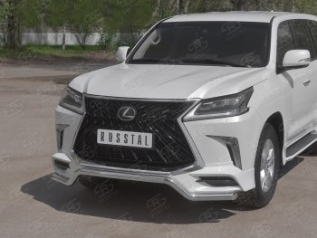 17 999 р. Защита переднего бампера (TRD Superior, волна, Ø 63 мм, нержавейка) Lexus LX570 J200 2-ой рестайлинг (2015-2022)  с доставкой в г. Новочеркасск. Увеличить фотографию 2