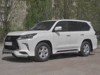 17 999 р. Защита переднего бампера (TRD Superior, волна, Ø 63 мм, нержавейка)  Lexus LX450d  J200 - LX570  J200  с доставкой в г. Новочеркасск. Увеличить фотографию 3