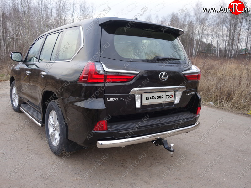 25 999 р. Защита заднего бампера (овальная) ТСС (нержавейка d75х42 мм) Lexus LX450d J200 2-ой рестайлинг (2015-2022)  с доставкой в г. Новочеркасск