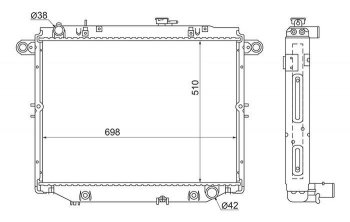 10 649 р. Радиатор двигателя (пластинчатый, 4.7, АКПП) SAT  Lexus LX470  J100 (1998-2002), Toyota Land Cruiser  100 (1998-2007)  с доставкой в г. Новочеркасск. Увеличить фотографию 1