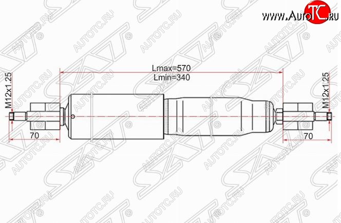 2 599 р. Амортизатор передний SAT (LH=RH)  Lexus LX470  J100 (1998-2002), Toyota Land Cruiser  J105 (1998-2007)  с доставкой в г. Новочеркасск