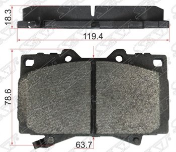 1 499 р. Колодки тормозные SAT (передние) Toyota Land Cruiser 100 дорестайлинг (1998-2002)  с доставкой в г. Новочеркасск. Увеличить фотографию 1