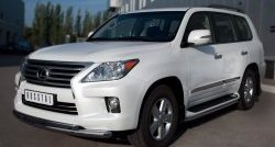 20 999 р. Защита переднего бампера (2 трубыØ76 и 42 мм, нержавейка) SLITKOFF  Lexus LX570  J200 (2007-2012) дорестайлинг  с доставкой в г. Новочеркасск. Увеличить фотографию 4