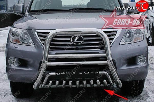 26 849 р. Защита переднего бампера нижняя Souz-96 Lexus LX570 J200 дорестайлинг (2007-2012)  с доставкой в г. Новочеркасск