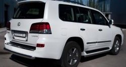 16 749 р. Защита заднего бампера (Ø76 мм, нержавейка) SLITKOFF  Lexus LX570  J200 (2007-2012) дорестайлинг  с доставкой в г. Новочеркасск. Увеличить фотографию 1