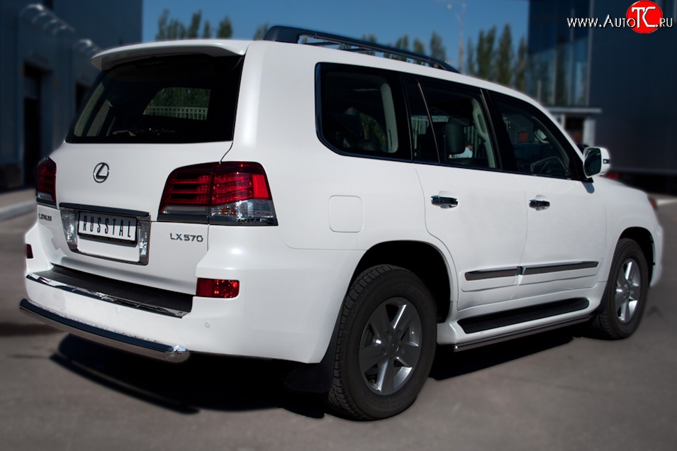 16 749 р. Защита заднего бампера (Ø76 мм, нержавейка) SLITKOFF  Lexus LX570  J200 (2007-2012) дорестайлинг  с доставкой в г. Новочеркасск