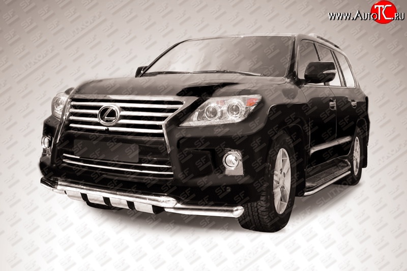 26 649 р. Двойная защита с зубьями d76 мм Slitkoff  Lexus LX570  J200 (2012-2015) 1-ый рестайлинг  с доставкой в г. Новочеркасск