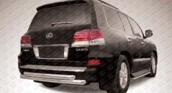 Двойная защита заднего бампера из труб диаметрами по 76 мм Slitkoff Lexus LX570 J200 1-ый рестайлинг (2012-2015)