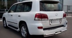 26 749 р. Защита заднего бампера (2 трубы Ø76 и 42 мм, нержавейка) SLITKOFF Lexus LX570 J200 1-ый рестайлинг (2012-2015)  с доставкой в г. Новочеркасск. Увеличить фотографию 3