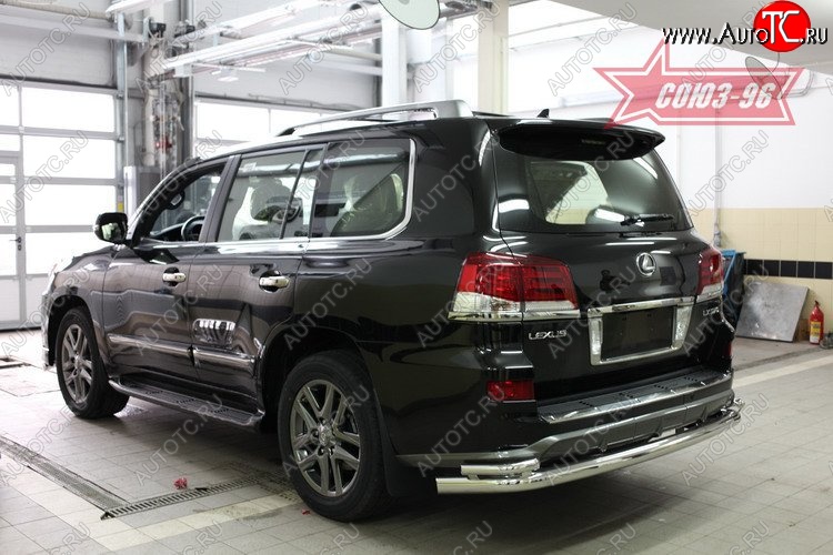 6 893 р. Двойная защита заднего бампера Souz-96 (d76/42) Lexus LX570 J200 1-ый рестайлинг (2012-2015)  с доставкой в г. Новочеркасск