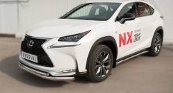 19 699 р. Защита переднего бампера (2 трубыØ63 и 42 мм, нержавейка) Russtal Lexus NX200T Z10 (2014-2017)  с доставкой в г. Новочеркасск. Увеличить фотографию 4