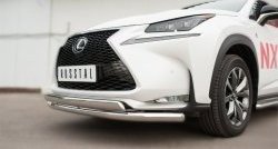 20 949 р. Защита переднего бампера (2 трубыØ75х42 и 63 мм, нержавейка) Russtal Lexus NX200T Z10 (2014-2017)  с доставкой в г. Новочеркасск. Увеличить фотографию 2