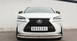 20 949 р. Защита переднего бампера (2 трубыØ75х42 и 63 мм, нержавейка) Russtal Lexus NX200T Z10 (2014-2017)  с доставкой в г. Новочеркасск. Увеличить фотографию 1