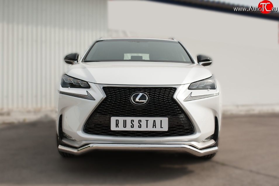 16 999 р. Защита переднего бампера (Ø63 мм волна, нержавейка, F-SPORT) Russtal Lexus NX200T Z10 (2014-2017)  с доставкой в г. Новочеркасск