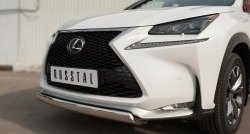 17 299 р. Защита переднего бампера (Ø75х42 мм, нержавейка, F-SPORT) Russtal Lexus NX200T Z10 (2014-2017)  с доставкой в г. Новочеркасск. Увеличить фотографию 2