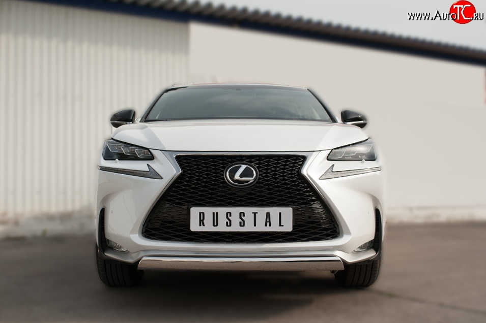 17 299 р. Защита переднего бампера (Ø75х42 мм, нержавейка, F-SPORT) Russtal Lexus NX200T Z10 (2014-2017)  с доставкой в г. Новочеркасск