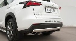 16 849 р. Защита заднего бампера (Ø75x42 мм, нержавейка, F-Sport) Russtal Lexus NX200T Z10 (2014-2017)  с доставкой в г. Новочеркасск. Увеличить фотографию 2