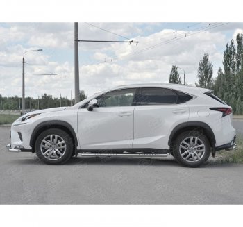 31 649 р. Пороги труба 120х60 Russtal (овал с проступью) Lexus NX300h Z10 дорестайлинг (2014-2017)  с доставкой в г. Новочеркасск. Увеличить фотографию 3