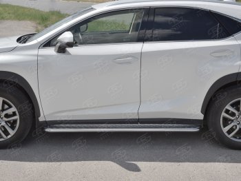 21 699 р. Порожки для ног (труба Ø42) SLITKOFF  Lexus NX300h  Z10 (2014-2017) дорестайлинг (лист алюм, проф. нерж)  с доставкой в г. Новочеркасск. Увеличить фотографию 2