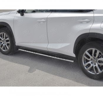 24 749 р. Пороги труба 75х42 Russtal (овал с проступью) Lexus NX300h Z10 дорестайлинг (2014-2017)  с доставкой в г. Новочеркасск. Увеличить фотографию 3