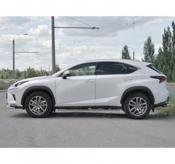 24 749 р. Пороги труба 75х42 Russtal (овал с проступью) Lexus NX300h Z10 дорестайлинг (2014-2017)  с доставкой в г. Новочеркасск. Увеличить фотографию 4