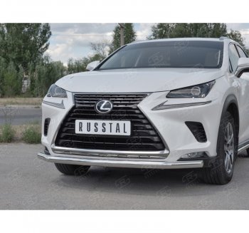 15 699 р. Защита переднего бампера (Ø63 мм, нержавейка) SLITKOFF  Lexus NX300h  Z10 (2014-2017) дорестайлинг  с доставкой в г. Новочеркасск. Увеличить фотографию 3