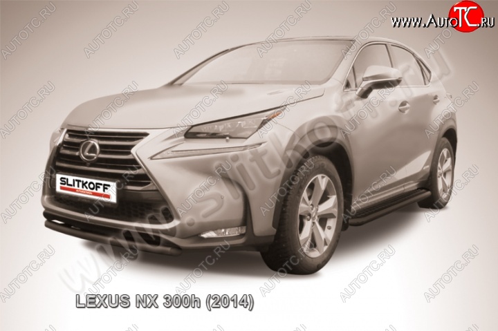 5 999 р. Защита переднего бампера из трубы d57 Slitkoff (короткая)  Lexus NX300h  Z10 (2014-2017) дорестайлинг (Цвет: серебристый)  с доставкой в г. Новочеркасск