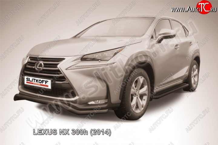 9 999 р. Защита переднего бампера из трубы d57 Slitkoff (волна)  Lexus NX300h  Z10 (2014-2017) дорестайлинг (Цвет: серебристый)  с доставкой в г. Новочеркасск