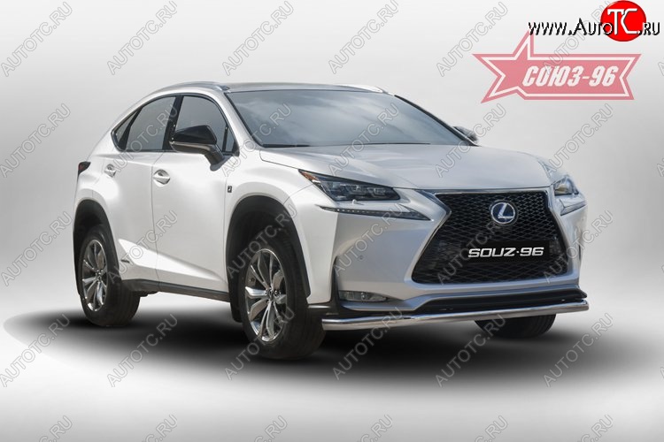 17 414 р. Защита переднего бампера одинарная F-Sport Souz-96 (d60). Lexus NX200T Z10 (2014-2017)  с доставкой в г. Новочеркасск