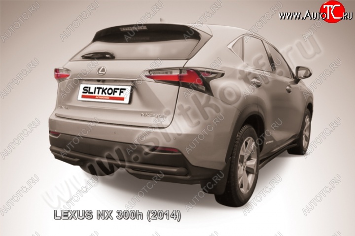 6 999 р. Защита заднего бампера из трубы d57 Slitkoff  Lexus NX300h  Z10 (2014-2017) дорестайлинг (Цвет: серебристый)  с доставкой в г. Новочеркасск