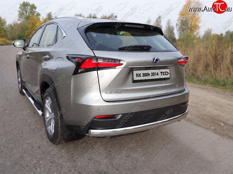 22 799 р. Защита заднего бампера (овальная) ТСС (нержавейка d75х42 мм)  Lexus NX300h  Z10 (2014-2017) дорестайлинг  с доставкой в г. Новочеркасск