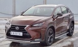 17 999 р. Защита переднего бампера (2 трубыØ42 мм, нержавейка) Russtal Lexus NX200 Z10 дорестайлинг (2014-2017)  с доставкой в г. Новочеркасск. Увеличить фотографию 2