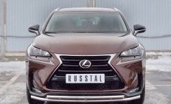 Защита переднего бампера (2 трубыØ42 мм, нержавейка) Russtal Lexus NX200 Z10 дорестайлинг (2014-2017)