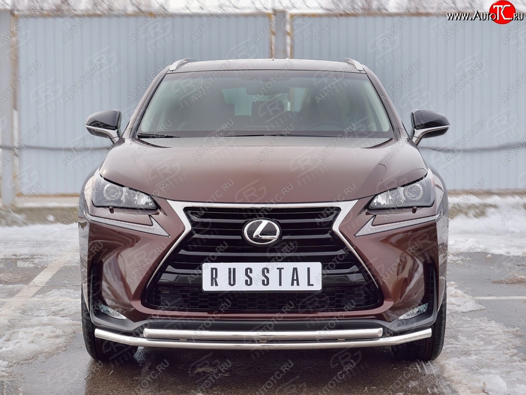 17 999 р. Защита переднего бампера (2 трубыØ42 мм, нержавейка) Russtal Lexus NX200 Z10 дорестайлинг (2014-2017)  с доставкой в г. Новочеркасск