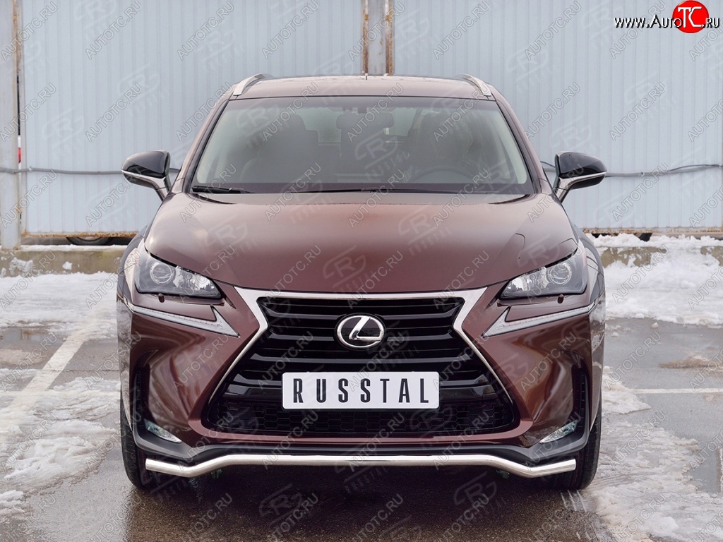 10 199 р. Защита переднего бампера (Ø42 мм, волна, нержавейка) Russtal Lexus NX200 Z10 дорестайлинг (2014-2017)  с доставкой в г. Новочеркасск