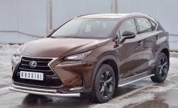 19 799 р. Защита переднего бампера (2 трубыØ63 и 42 мм, нержавейка) Russtal Lexus NX200 Z10 дорестайлинг (2014-2017)  с доставкой в г. Новочеркасск. Увеличить фотографию 2